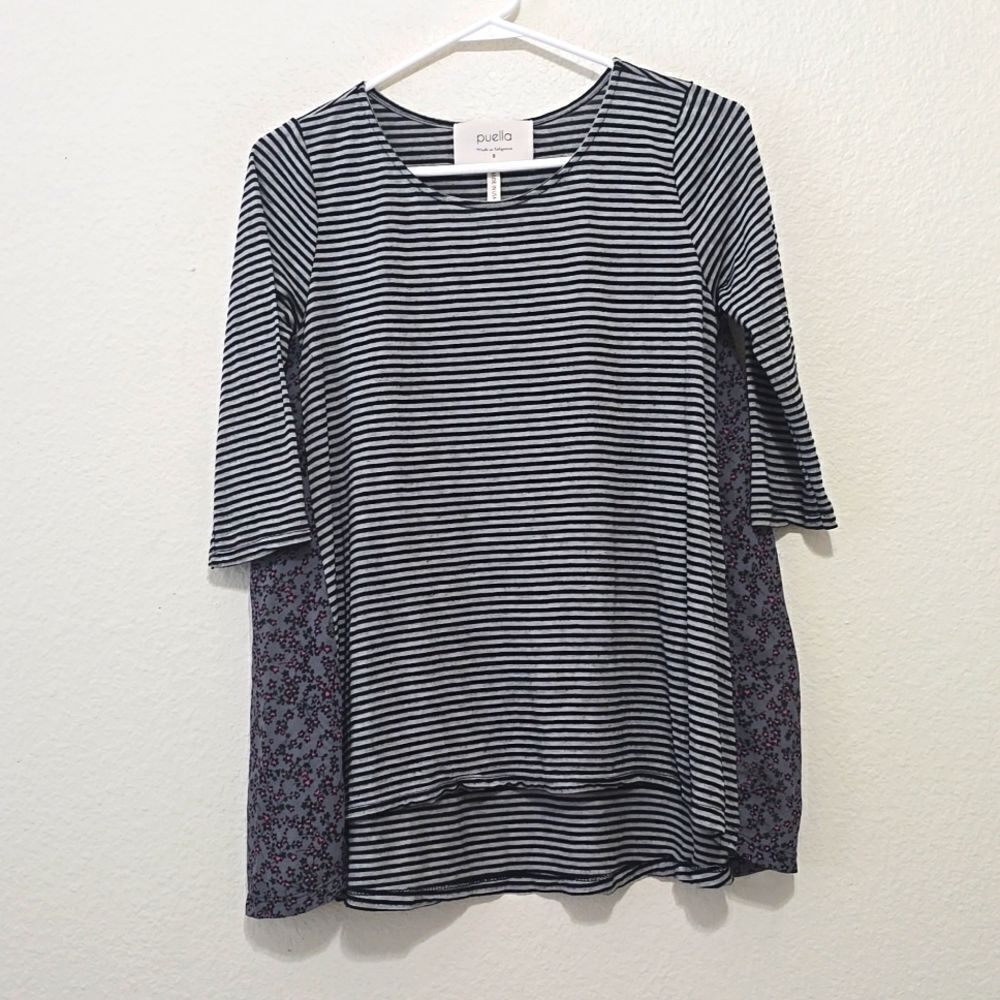 Puella Anthropologie striped‎ top size small.